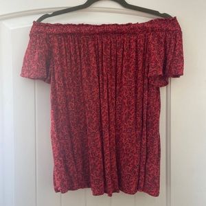 Floral boho off shoulder top M